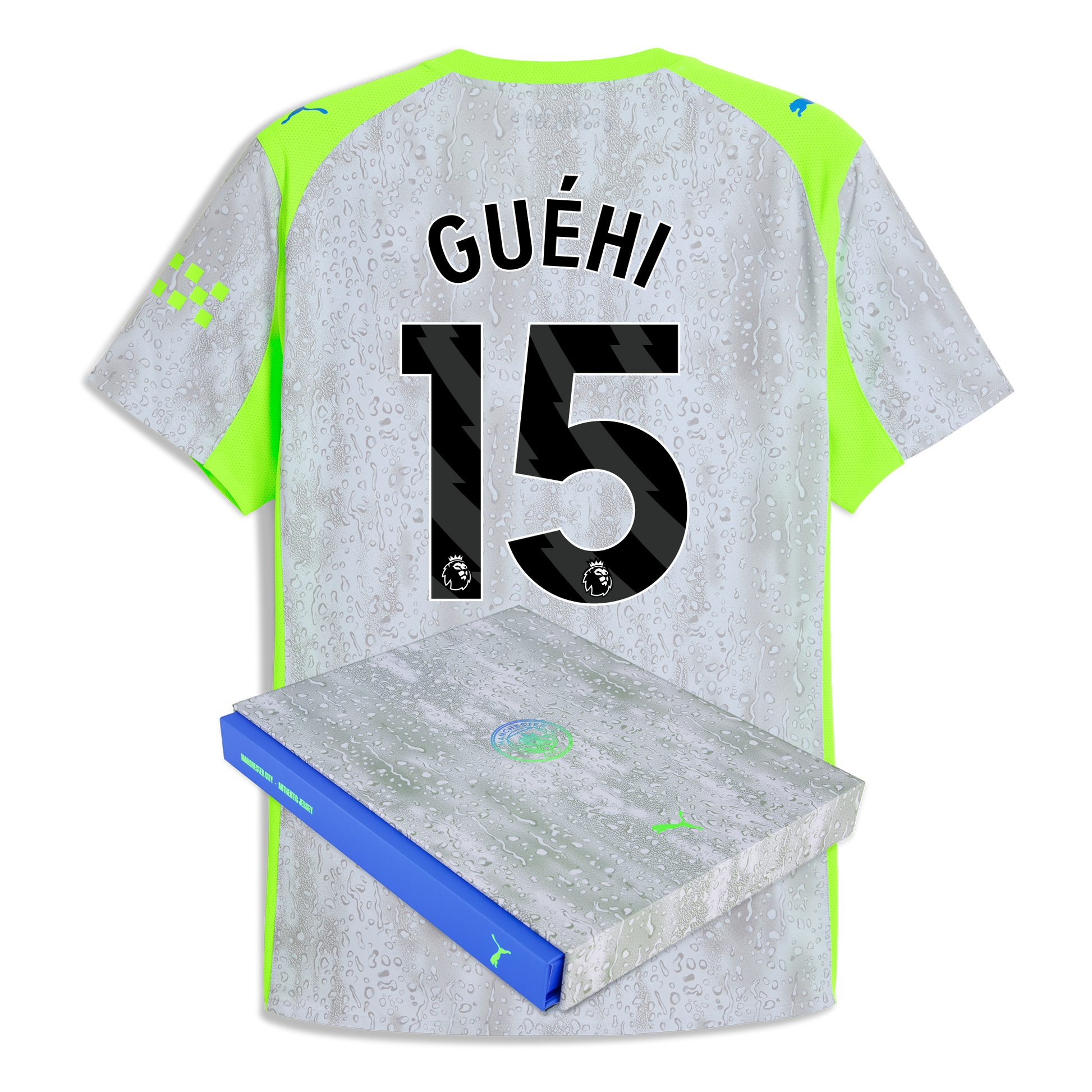 Manchester City Third Authentic Jersey 2025/26 With GUÉHI 15 Printing in Gift Box - blue