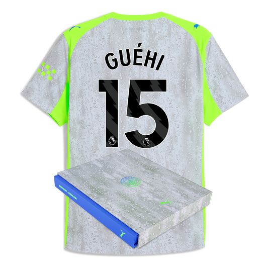 Manchester City Third Authentic Jersey 2025/26 With GUÉHI 15 Printing in Gift Box - blue