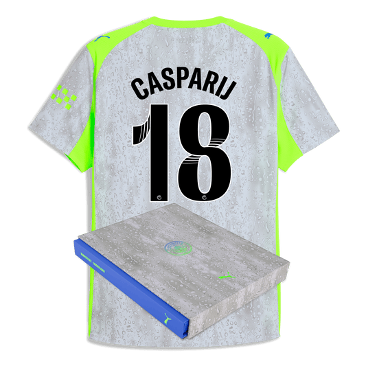 Manchester City Third Authentic Jersey 2025/26 With CASPARIJ 18 Printing in Gift Box