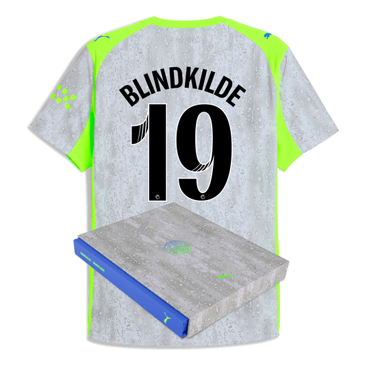 Manchester City Third Authentic Jersey 2025/26 With BLINDKILDE 19 Printing in Gift Box