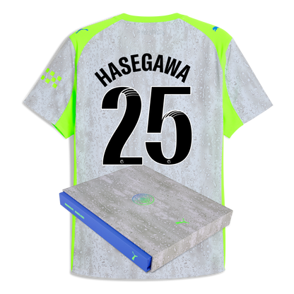 Manchester City Third Authentic Jersey 2025/26 With HASEGAWA 25 Printing in Gift Box