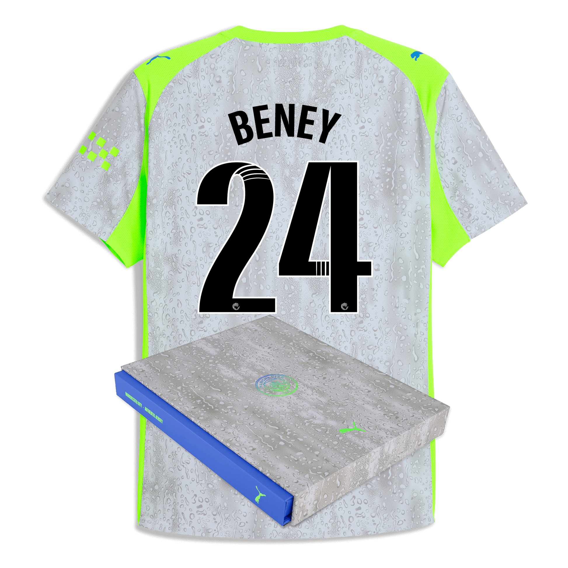 Manchester City Third Authentic Jersey 2025/26 With BENEY 24 Printing in Gift Box