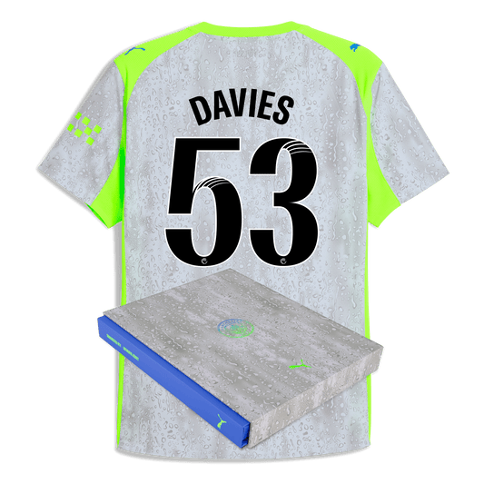 Manchester City Third Authentic Jersey 2025/26 With DAVIES 53 Printing in Gift Box