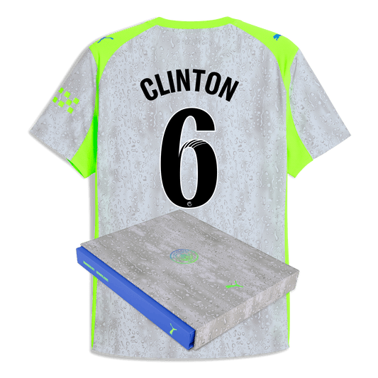 Manchester City Third Authentic Jersey 2025/26 With CLINTON 6 Printing in Gift Box
