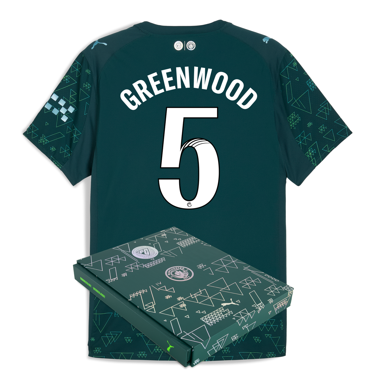 Manchester City EA SPORTS FC Authentic Jersey 2025/26 With GREENWOOD 5 Printing in Gift Box