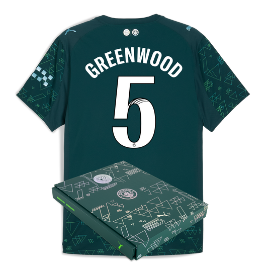Manchester City EA SPORTS FC Authentic Jersey 2025/26 With GREENWOOD 5 Printing in Gift Box