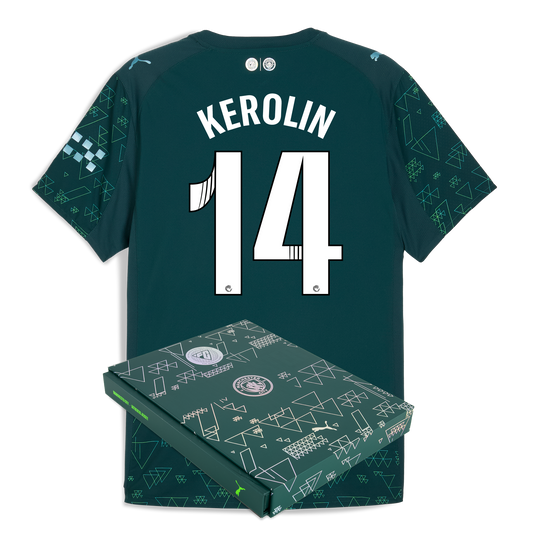 Manchester City EA SPORTS FC Authentic Jersey 2025/26 With KEROLIN 14 Printing in Gift Box