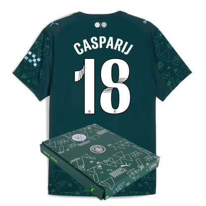 Manchester City EA SPORTS FC Authentic Jersey 2025/26 With CASPARIJ 18 Printing in Gift Box