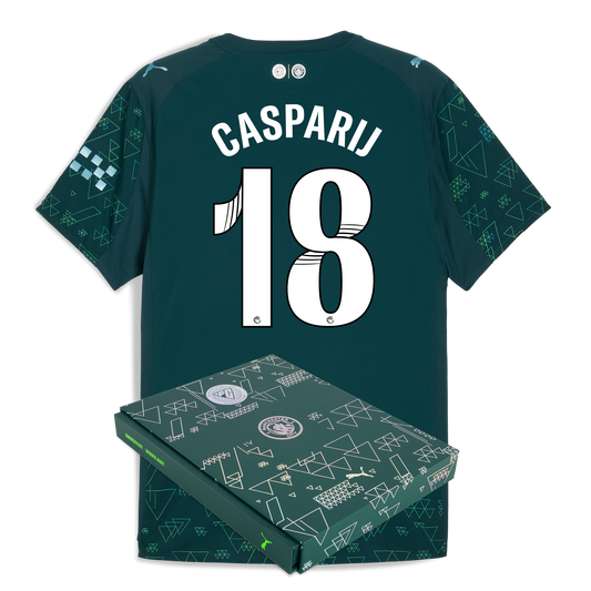 Manchester City EA SPORTS FC Authentic Jersey 2025/26 With CASPARIJ 18 Printing in Gift Box
