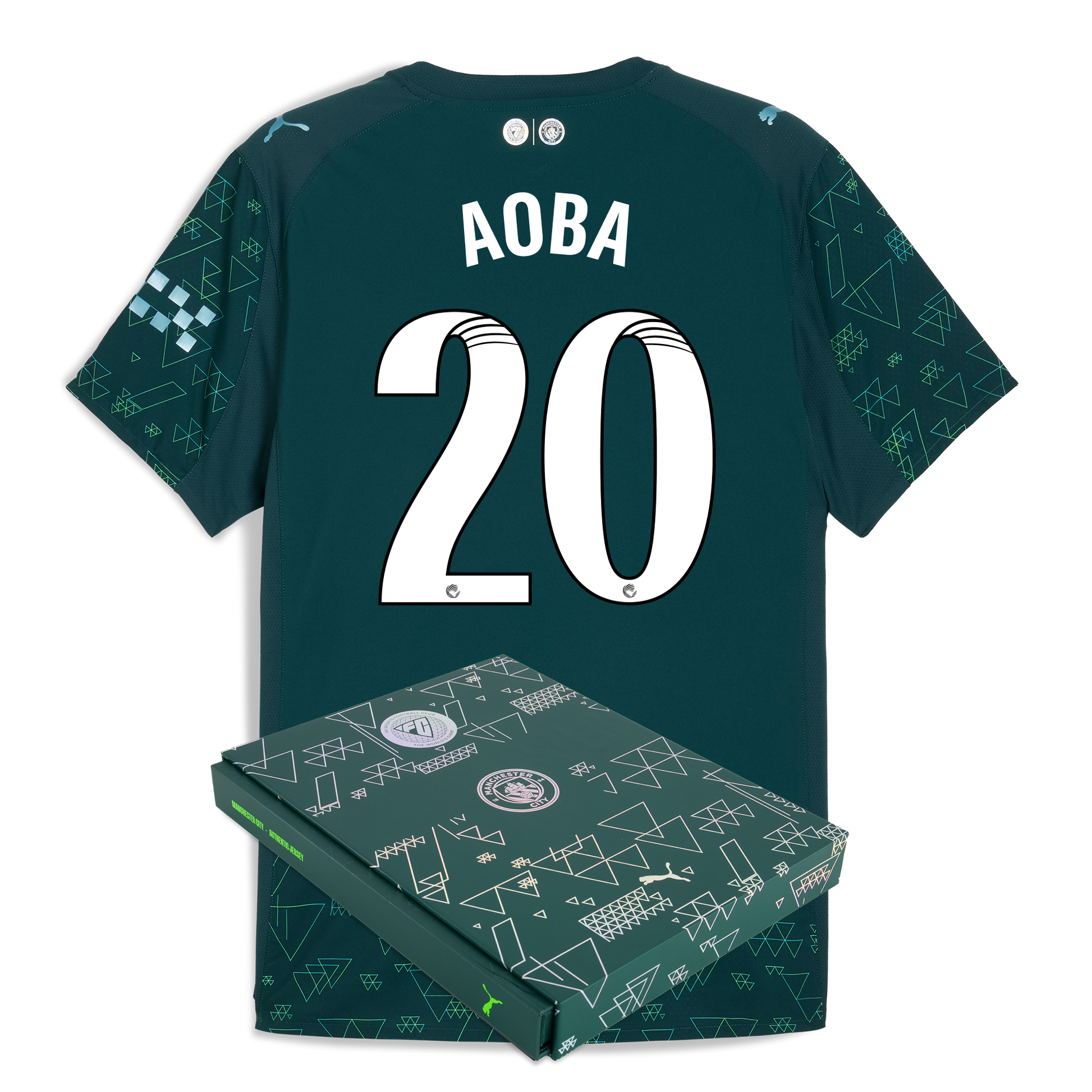 Manchester City EA SPORTS FC Authentic Jersey 2025/26 With AOBA 20 Printing in Gift Box