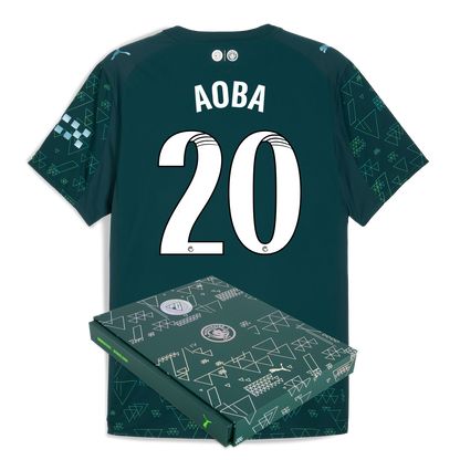 Manchester City EA SPORTS FC Authentic Jersey 2025/26 With AOBA 20 Printing in Gift Box