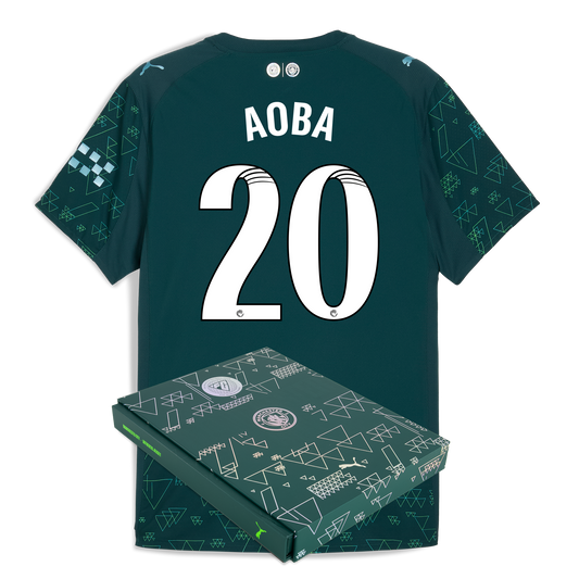 Manchester City EA SPORTS FC Authentic Jersey 2025/26 With AOBA 20 Printing in Gift Box
