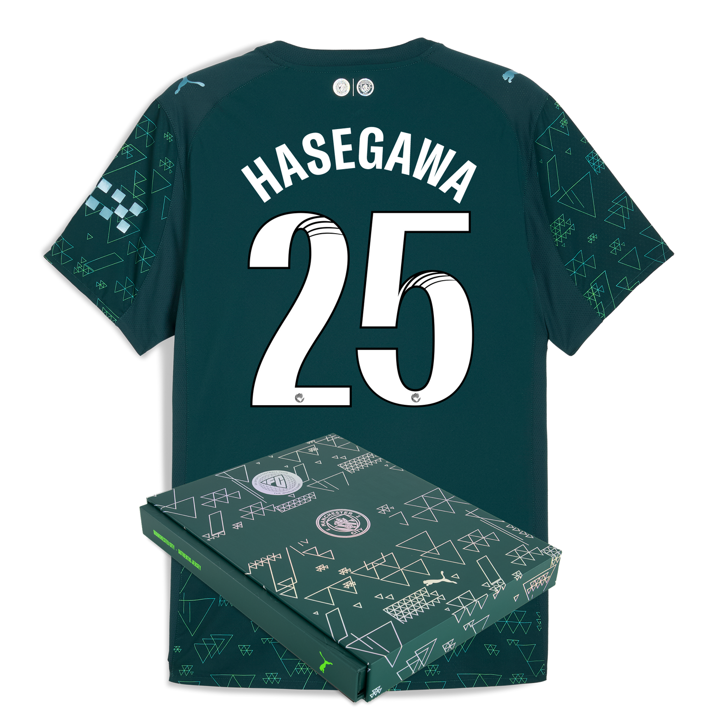 Manchester City EA SPORTS FC Authentic Jersey 2025/26 With HASEGAWA 25 Printing in Gift Box