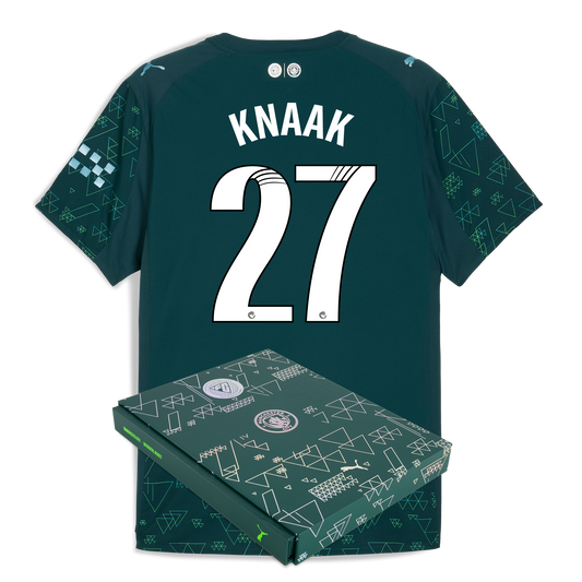 Manchester City EA SPORTS FC Authentic Jersey 2025/26 With KNAAK 27 Printing in Gift Box