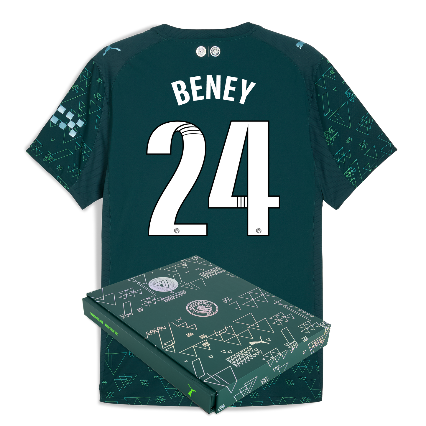 Manchester City EA SPORTS FC Authentic Jersey 2025/26 With BENEY 24 Printing in Gift Box