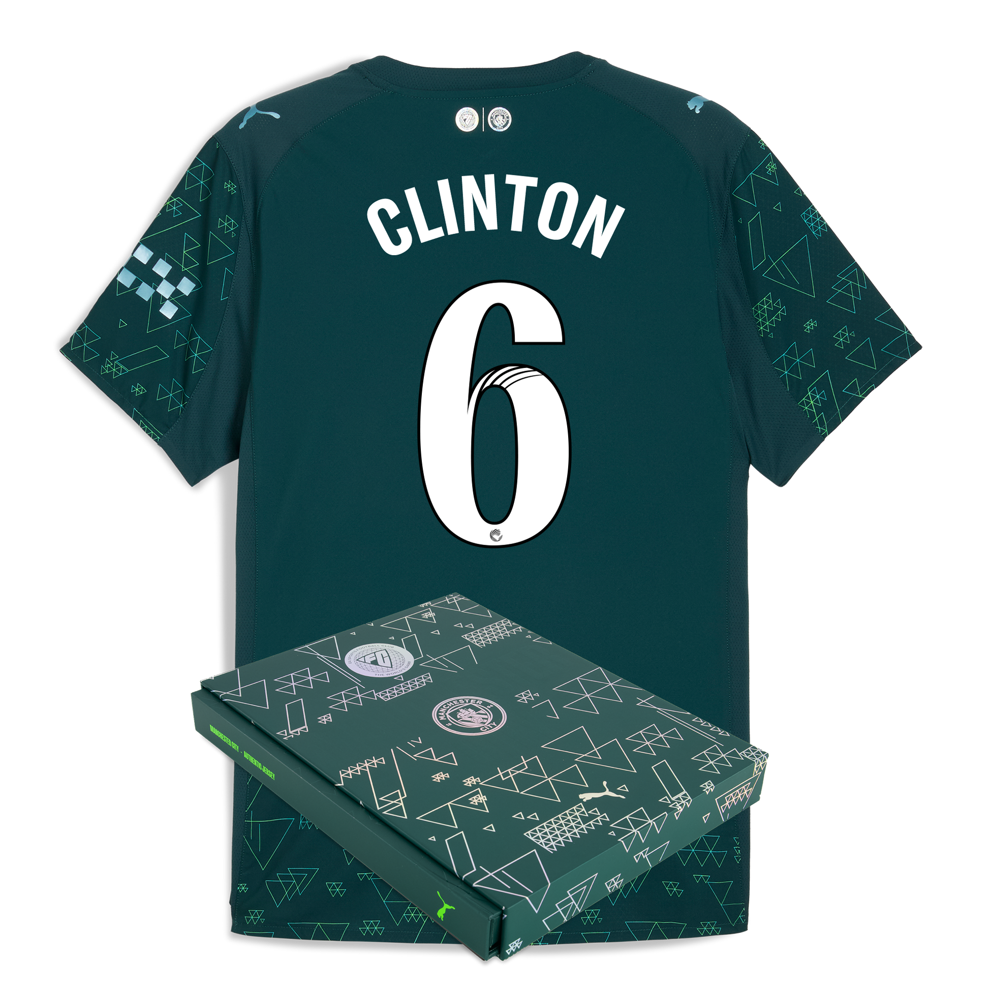 Manchester City EA SPORTS FC Authentic Jersey 2025/26 With CLINTON 6 Printing in Gift Box