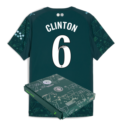 Manchester City EA SPORTS FC Authentic Jersey 2025/26 With CLINTON 6 Printing in Gift Box