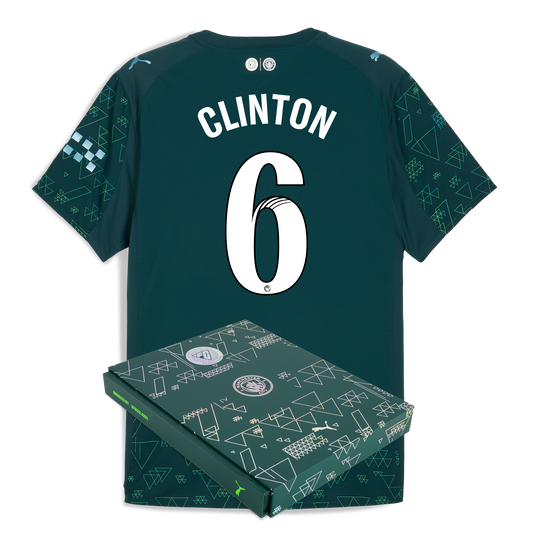 Manchester City EA SPORTS FC Authentic Jersey 2025/26 With CLINTON 6 Printing in Gift Box