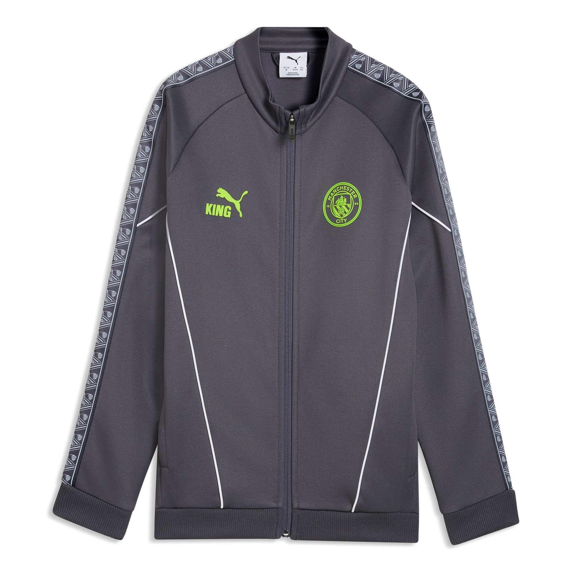 Kids' Manchester City Pre-Match KING Anthem Jacket - Galactic Gray-Pro Green