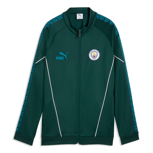 Kids' Manchester City Pre-Match KING Anthem Jacket - Green Terrain-Tropical Blue
