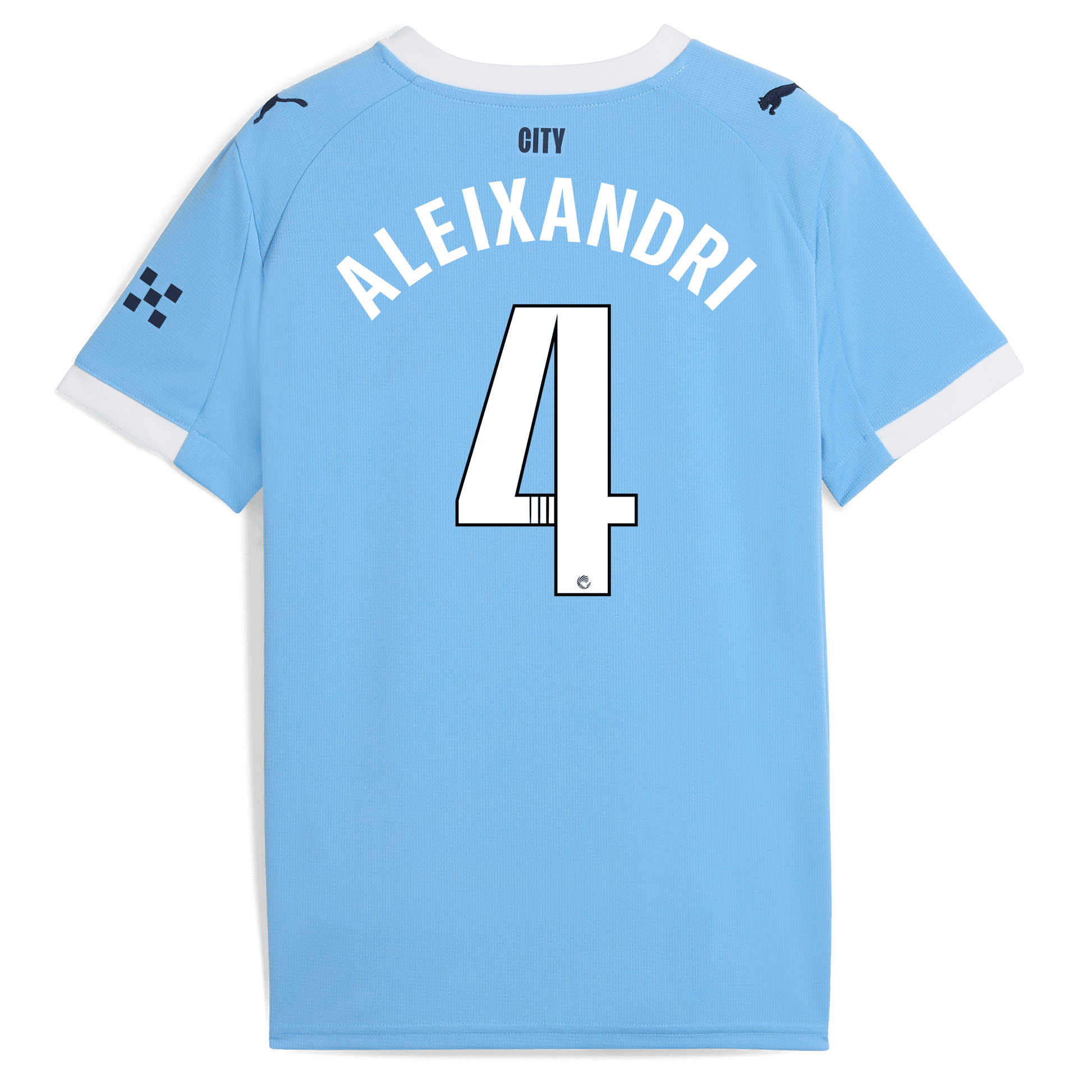 Kids' Manchester City Home Jersey 2025/26 With ALEIXANDRI 4 Printing