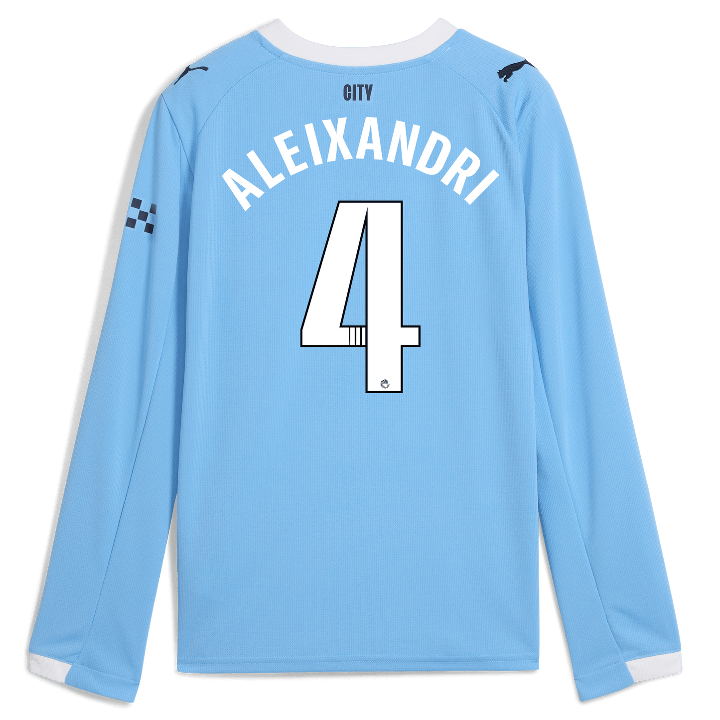 Kids' Manchester City Home Jersey 2025/26 Long Sleeve With ALEIXANDRI 4 Printing