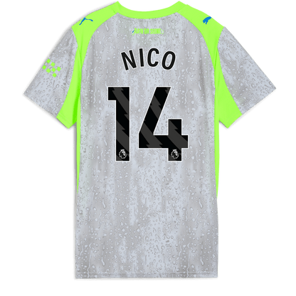 Women's Manchester City Third Jersey 2025/26 With NICO 14 Printing - blue