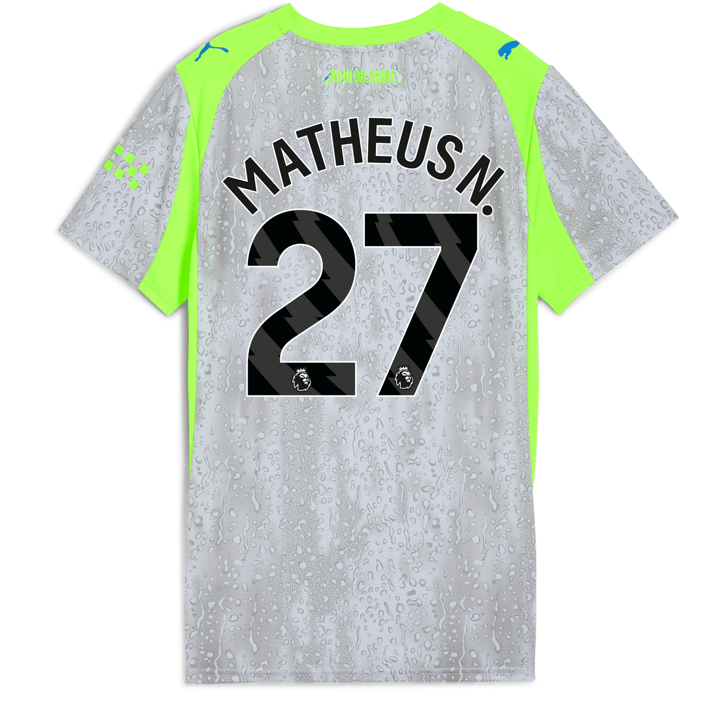 Women's Manchester City Third Jersey 2025/26 With MATHEUS N. 27 Printing - blue