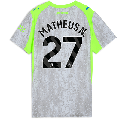 Women's Manchester City Third Jersey 2025/26 With MATHEUS N. 27 Printing - blue
