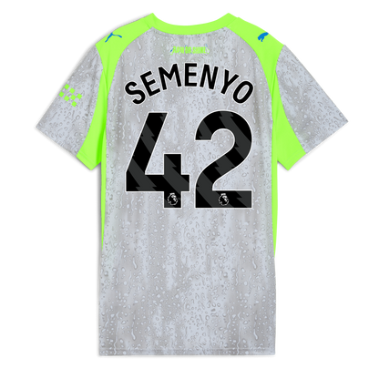 Women's Manchester City Third Jersey 2025/26 With SEMENYO 42 Printing - blue