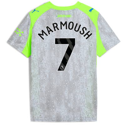 Kids' Manchester City Third Jersey 2025/26 With MARMOUSH 7 Printing - blue