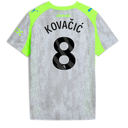 Kids' Manchester City Third Jersey 2025/26 With KOVAČIĆ 8 Printing - blue