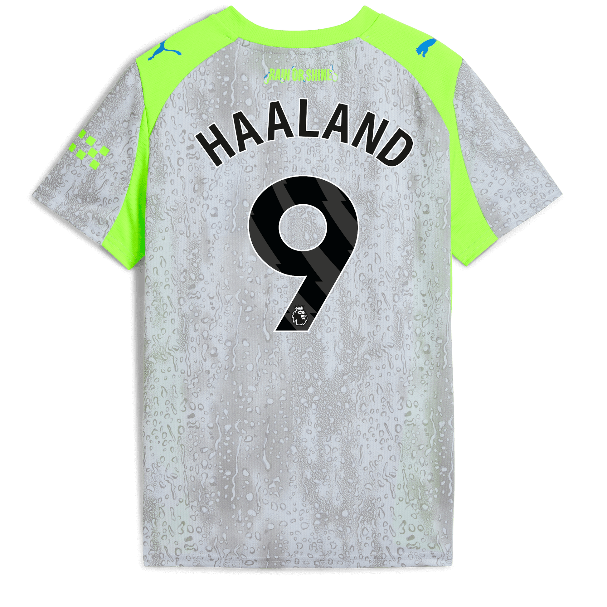 Kids' Manchester City Third Jersey 2025/26 With HAALAND 9 Printing - blue