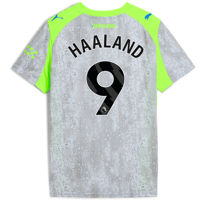 Kids' Manchester City Third Jersey 2025/26 With HAALAND 9 Printing - blue