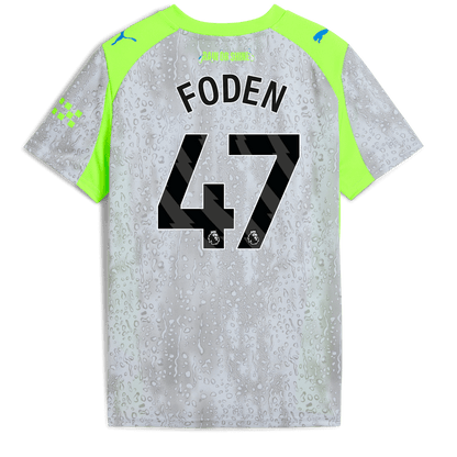 Kids' Manchester City Third Jersey 2025/26 With FODEN 47 Printing - blue