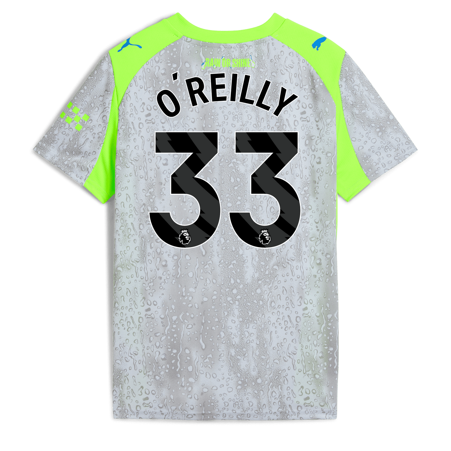 Kids' Manchester City Third Jersey 2025/26 With O'REILLY 33 Printing - blue