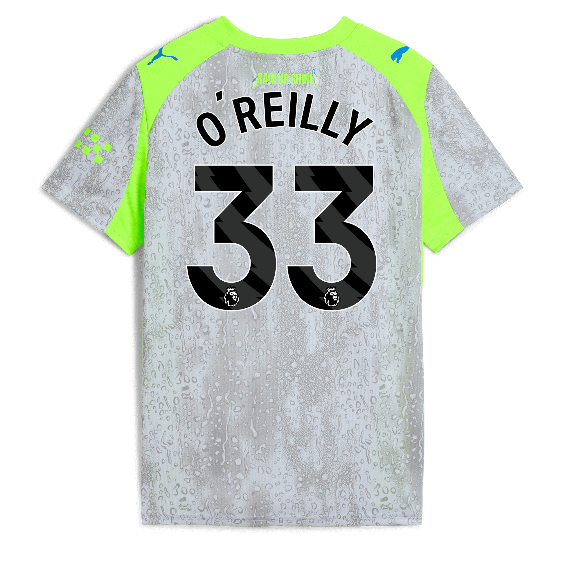 Kids' Manchester City Third Jersey 2025/26 With O'REILLY 33 Printing - blue