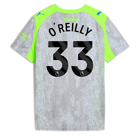Kids' Manchester City Third Jersey 2025/26 With O'REILLY 33 Printing - blue