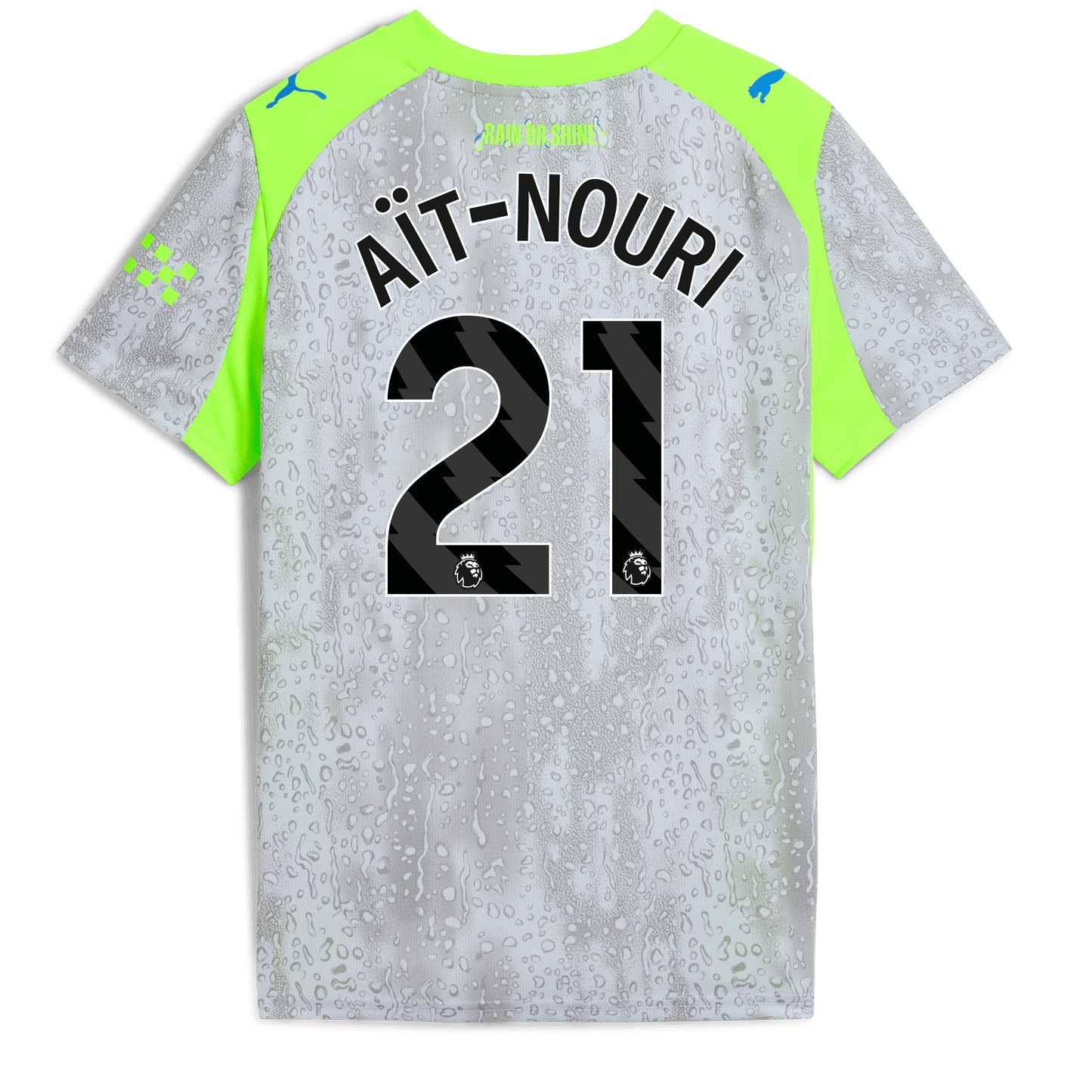 Kids' Manchester City Third Jersey 2025/26 With AÏT-NOURI 21 Printing - blue