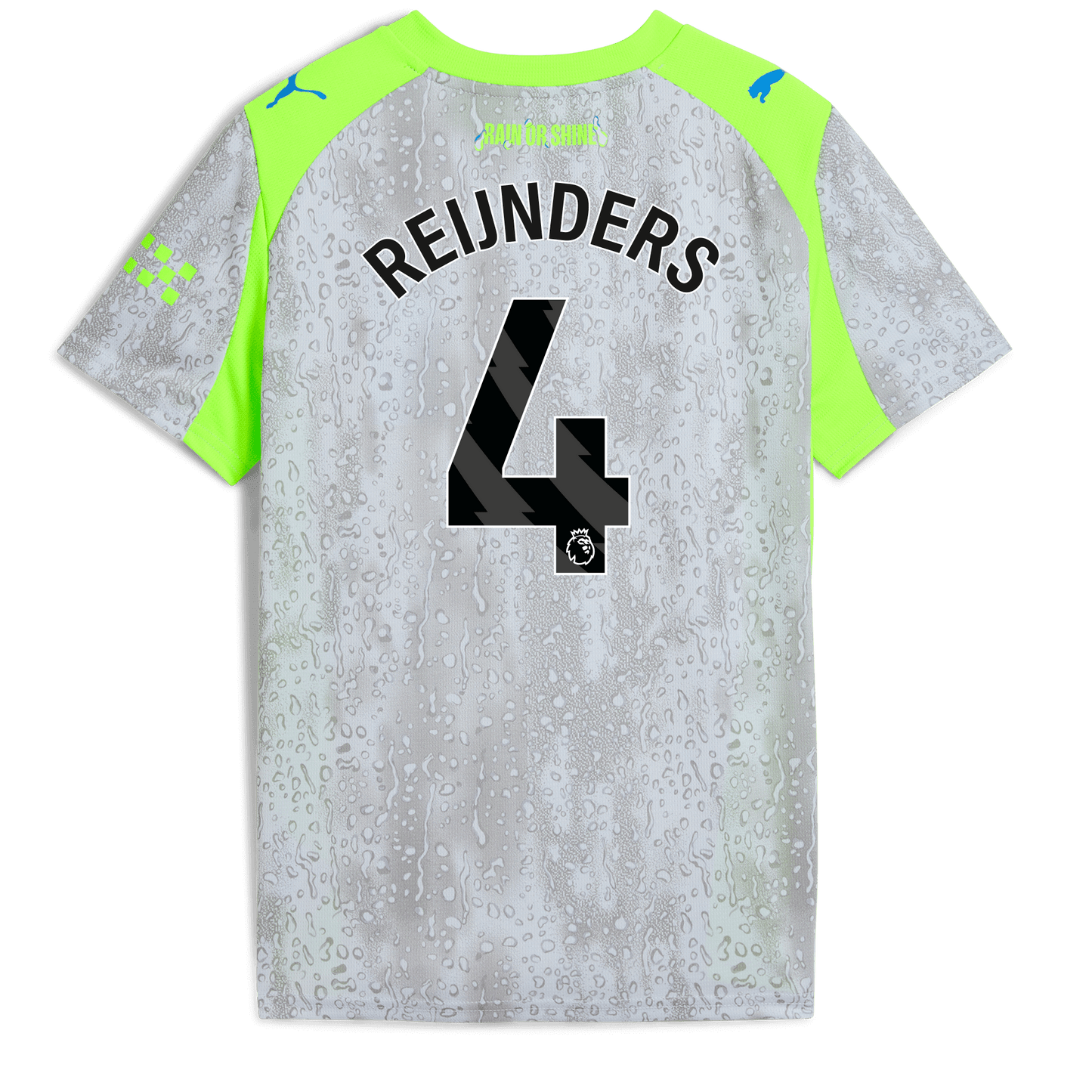 Kids' Manchester City Third Jersey 2025/26 With REIJNDERS 4 Printing - blue