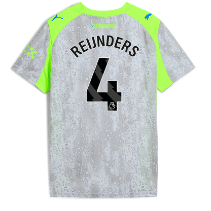 Kids' Manchester City Third Jersey 2025/26 With REIJNDERS 4 Printing - blue
