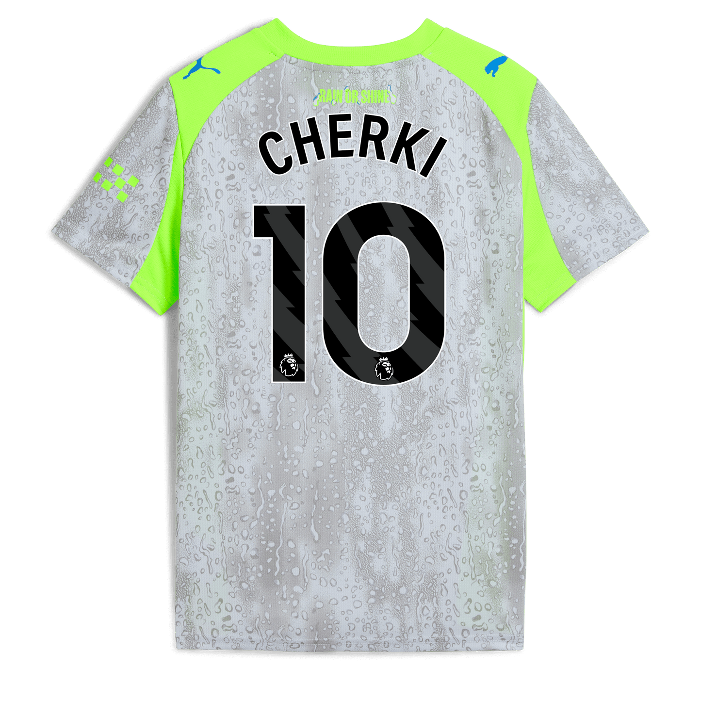 Kids' Manchester City Third Jersey 2025/26 With CHERKI 10 Printing - blue