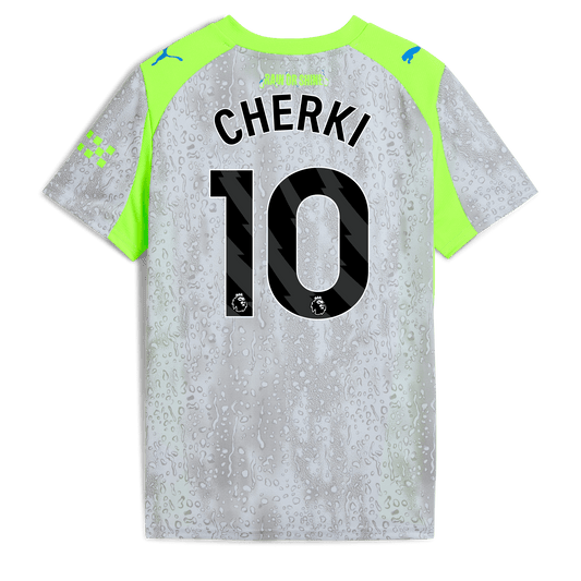 Kids' Manchester City Third Jersey 2025/26 With CHERKI 10 Printing - blue