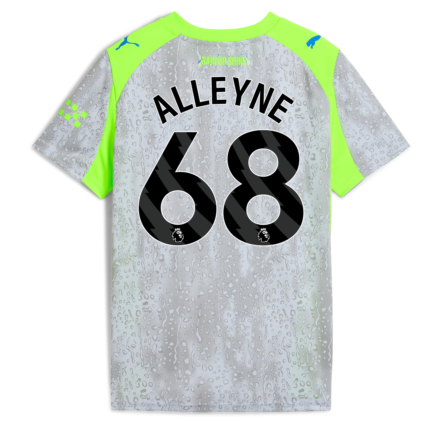 Kids' Manchester City Third Jersey 2025/26 With ALLEYNE 68 Printing - blue