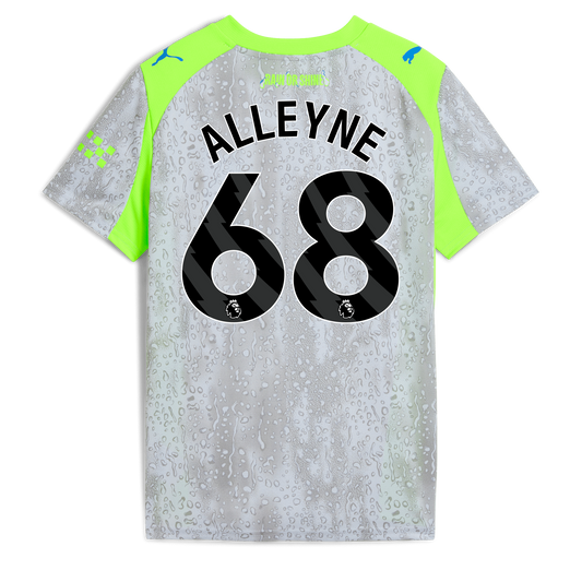 Kids' Manchester City Third Jersey 2025/26 With ALLEYNE 68 Printing - blue
