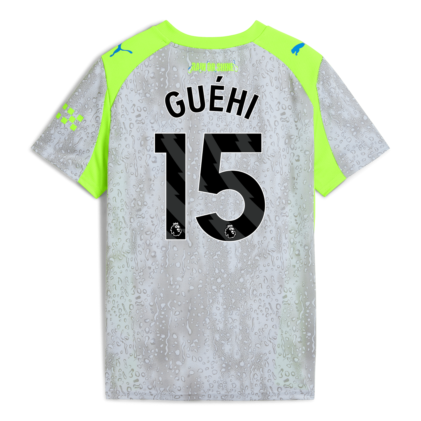Kids' Manchester City Third Jersey 2025/26 With GUÉHI 15 Printing - blue
