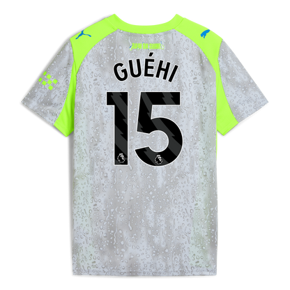 Kids' Manchester City Third Jersey 2025/26 With GUÉHI 15 Printing - blue