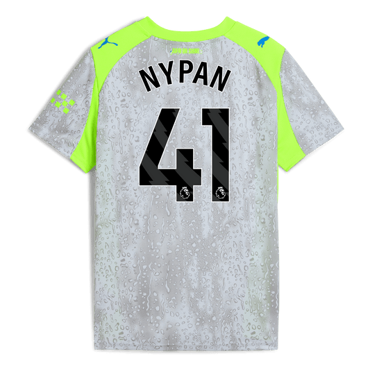 Kids' Manchester City Third Jersey 2025/26 With NYPAN 41 Printing - blue