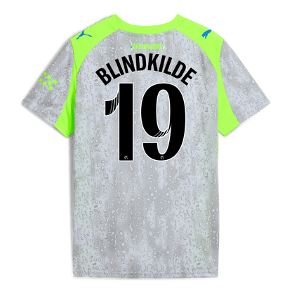 Kids' Manchester City Third Jersey 2025/26 With BLINDKILDE 19 Printing