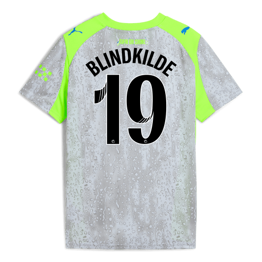 Kids' Manchester City Third Jersey 2025/26 With BLINDKILDE 19 Printing